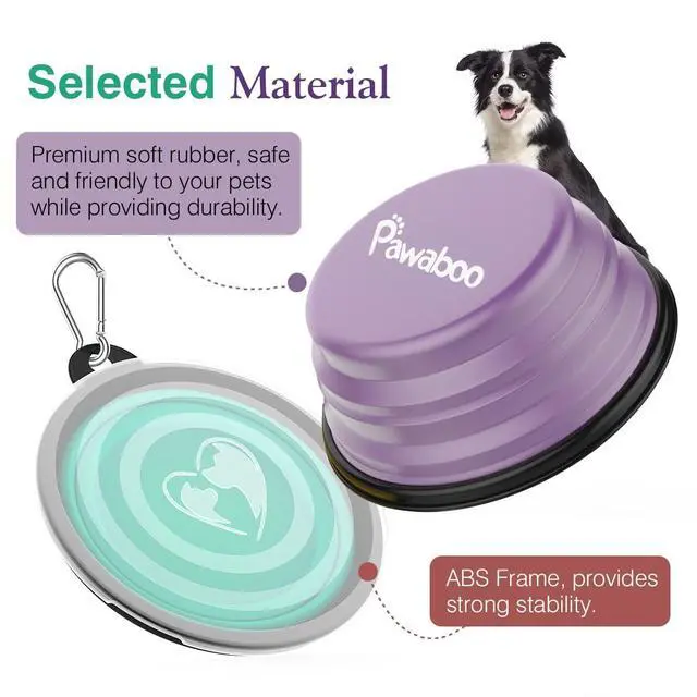 Alt view image 7 of 7 - Collapsible Travel Dog Bowls 2 Pack with Lids&Carabiners Silicone