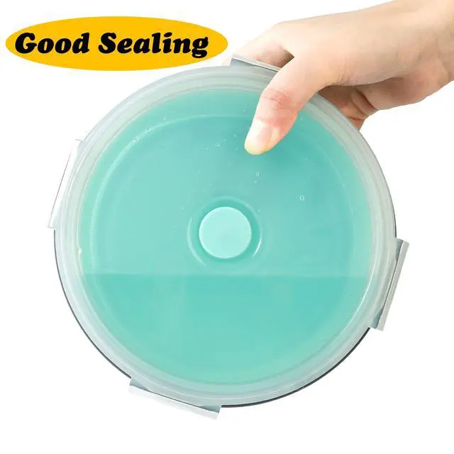 Alt view image 5 of 7 - Collapsible Dog Bowls with Lids, 2 Pack Travel Dog Bowls for Small Size Dogs, Silicone Portable Dog Food Bowls Water Cup Cat Bowls Dish for Camping Traveling Walking, 12 oz 350ml