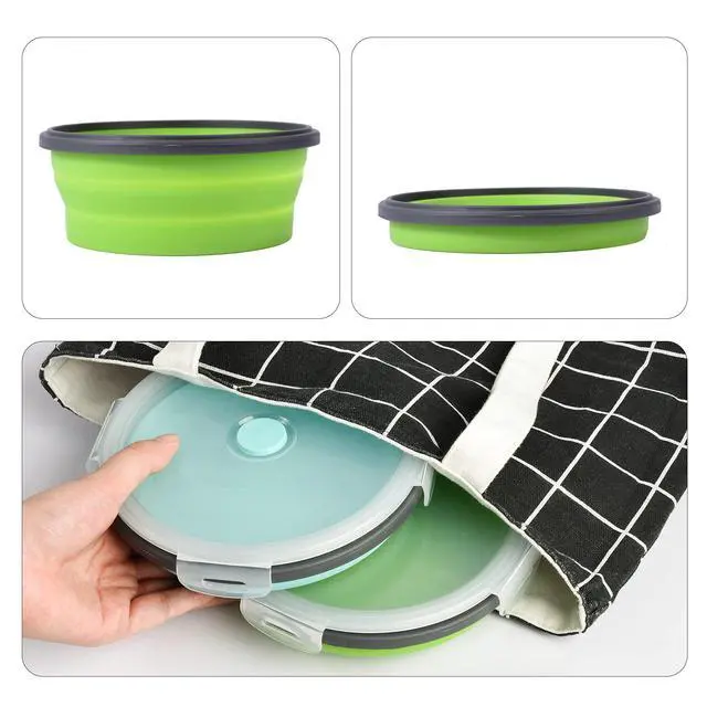 Alt view image 7 of 7 - Collapsible Dog Bowls with Lids, 2 Pack Travel Dog Bowls for Small Size Dogs, Silicone Portable Dog Food Bowls Water Cup Cat Bowls Dish for Camping Traveling Walking, 12 oz 350ml