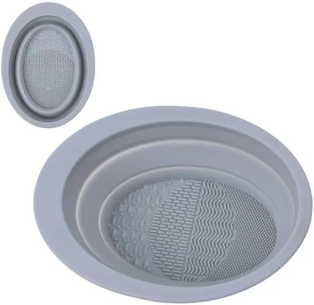 Main image of Professional Silicone Makeup Brush Cleaner Mat - Collapsible Cleaning Bowl & Portable Scrubber Pad - Deep Wash Tool for Travel Beauty Blender Sponge & Cosmetic Brushes