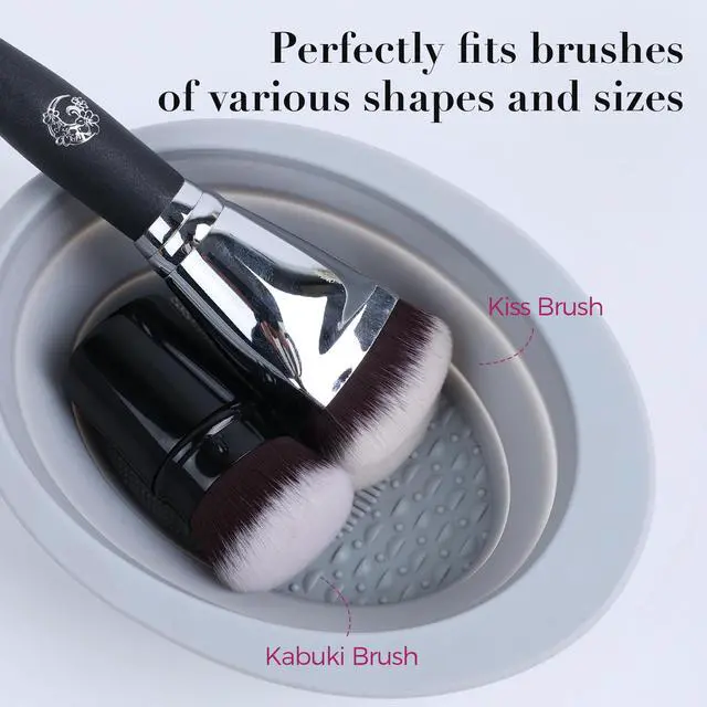 Alt view image 5 of 7 - Professional Silicone Makeup Brush Cleaner Mat - Collapsible Cleaning Bowl & Portable Scrubber Pad - Deep Wash Tool for Travel Beauty Blender Sponge & Cosmetic Brushes