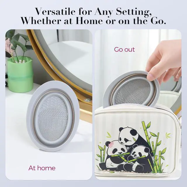 Alt view image 7 of 7 - Professional Silicone Makeup Brush Cleaner Mat - Collapsible Cleaning Bowl & Portable Scrubber Pad - Deep Wash Tool for Travel Beauty Blender Sponge & Cosmetic Brushes