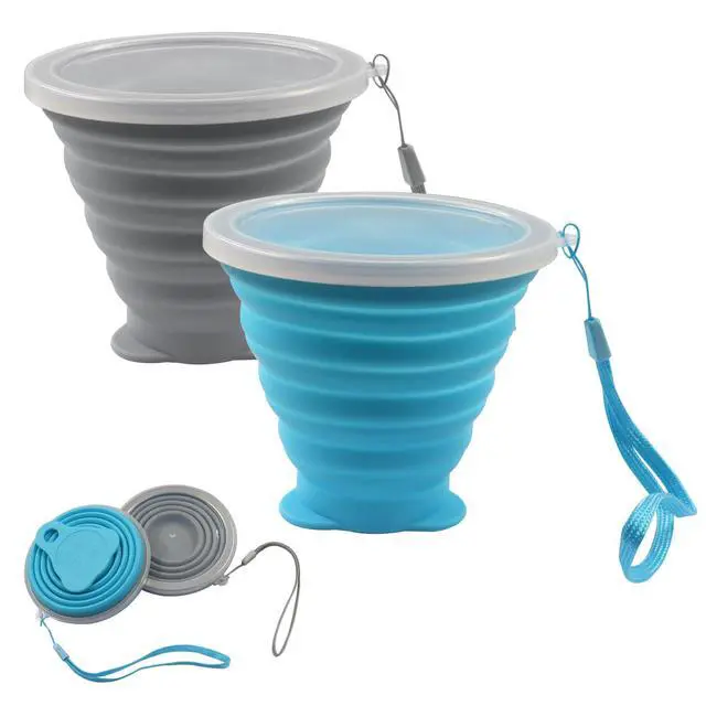 Alt view image 2 of 5 - Collapsible Cup, Blue and Gray