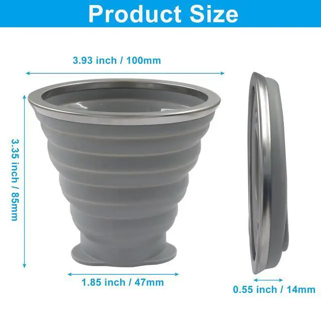 Alt view image 3 of 5 - Collapsible Cup, Blue and Gray