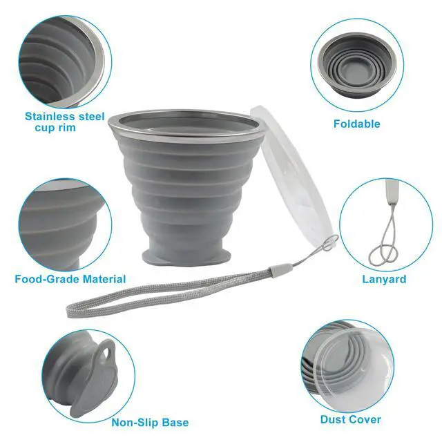 Alt view image 4 of 5 - Collapsible Cup, Blue and Gray