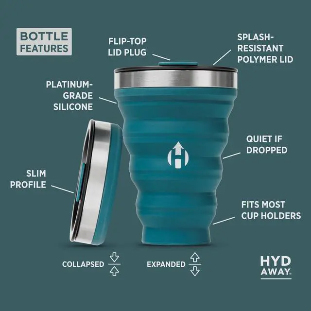 Alt view image 5 of 7 - Collapsible Tumbler, Packable Travel Cup with Steel Rim