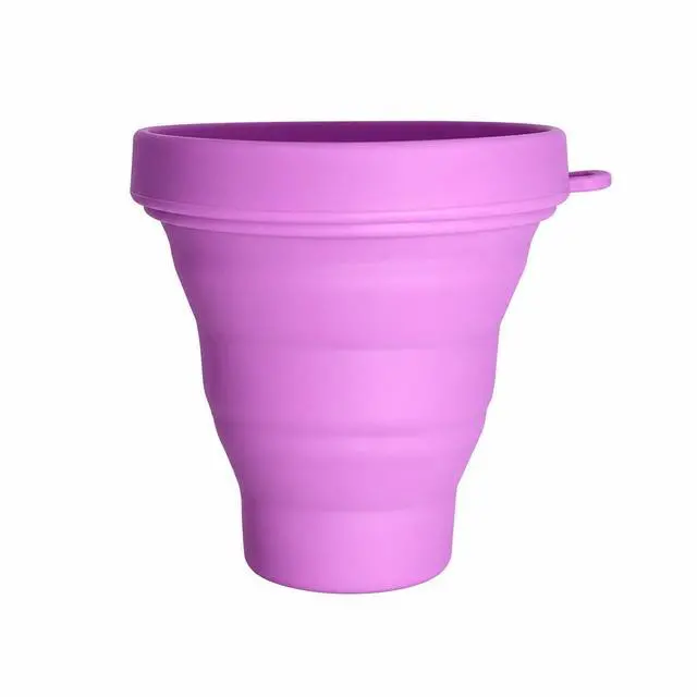 Main image of Collapsible Travel Cup, Foldable Silicone Cup with Lid and Strap, 200ml Portable Reusable Drinking Cup for Camping, Hiking, Picnic, Outdoor Travel and Daily Use