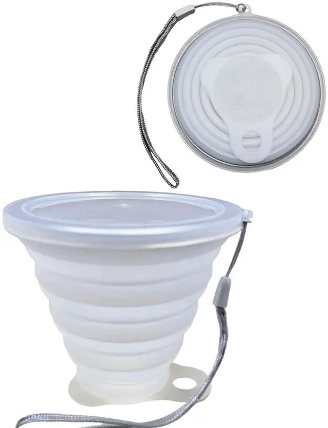 Main image of Silicone Collapsible Cups for Camping Travel,Small Portable Backpacking Camping Cup for Outdoor,Reusable Folding Travel Cup,270ml,Graduated(Transparent)