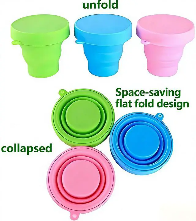 Alt view image 5 of 7 - Colorful Folding Silicone Cup Travel Cup Camping Cup