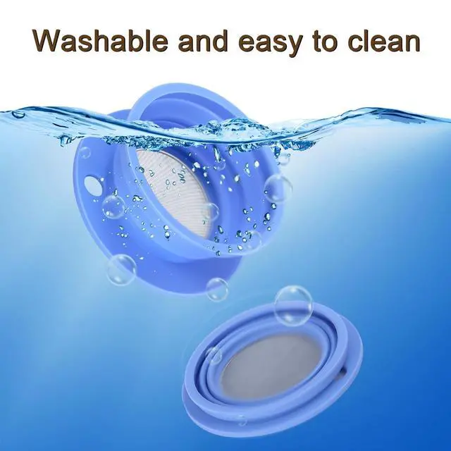 Alt view image 7 of 7 - Collapsible Paperless Pour Over Coffee Dripper, Single Cup Travel Pour Over Coffee Maker Camping, Portable Silicone PourOver Coffee Filter with Reusable Metal Mesh Filter (Blue)