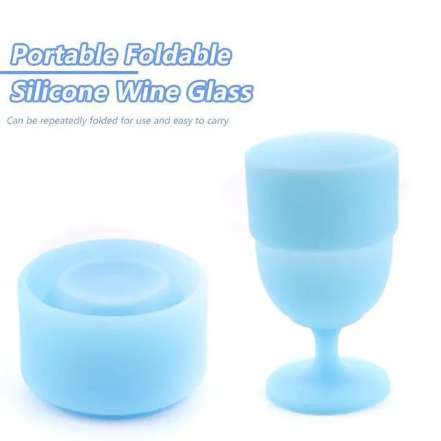 Alt view image 5 of 7 - Portable Collapsible Silicone Wine Glasses Travel Camp Wine Glasses for Picnic Indoor Outdoor Home Wedding Festival Anniversary Party, Reusable, Capacity 6.76 Oz