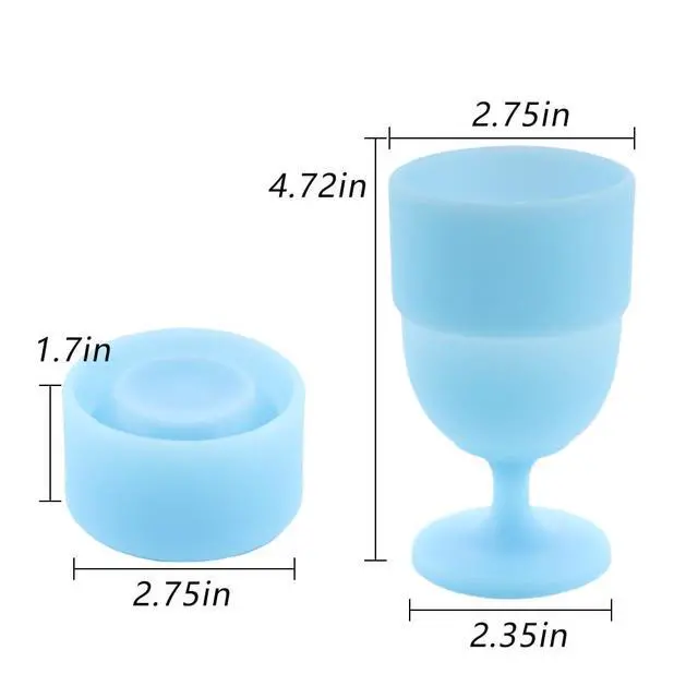 Alt view image 6 of 7 - Portable Collapsible Silicone Wine Glasses Travel Camp Wine Glasses for Picnic Indoor Outdoor Home Wedding Festival Anniversary Party, Reusable, Capacity 6.76 Oz