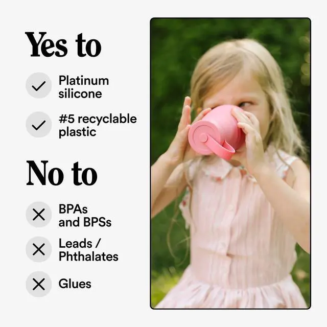 Alt view image 5 of 7 - Collapsible Bottle for Kids - Peony Pink, 14oz / 400ml - Leak-Proof Reusable Silicone Travel Cup for Hot & Cold Drinks - For Home, On-The-Go Camping & Hiking - Microwave & Dishwasher Safe
