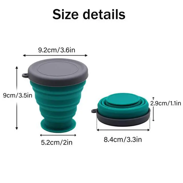 Alt view image 2 of 7 - Collapsible Silicone Cup - 6 Piece Collapsible Silicone cup with Lid, Expandable Drinking Glasses Set, Reusable cup, Suitable for Camping and Hiking