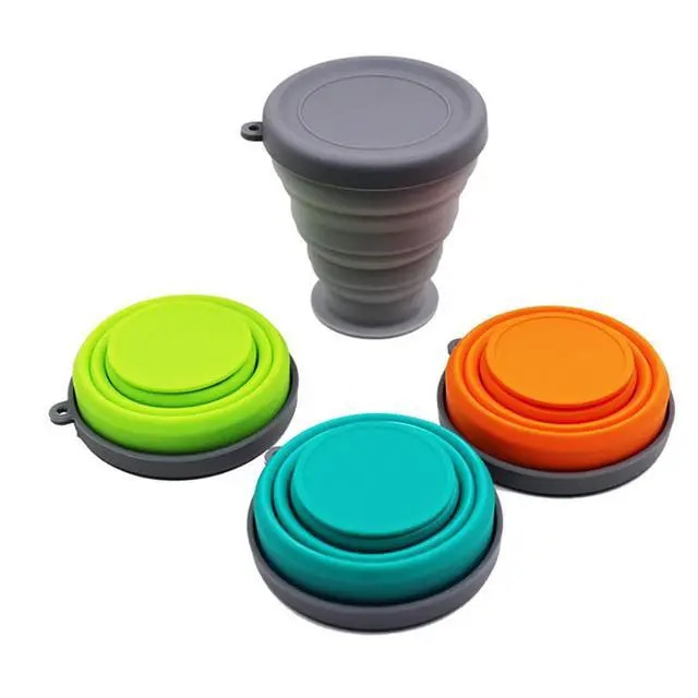 Alt view image 7 of 7 - Collapsible Silicone Cup - 6 Piece Collapsible Silicone cup with Lid, Expandable Drinking Glasses Set, Reusable cup, Suitable for Camping and Hiking