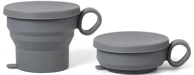 Main image of Mini Silicone Collapsible Travel Cup - Modern Grey