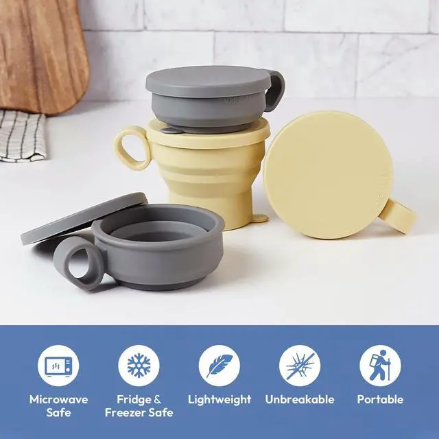 Alt view image 2 of 7 - Mini Silicone Collapsible Travel Cup - Modern Grey