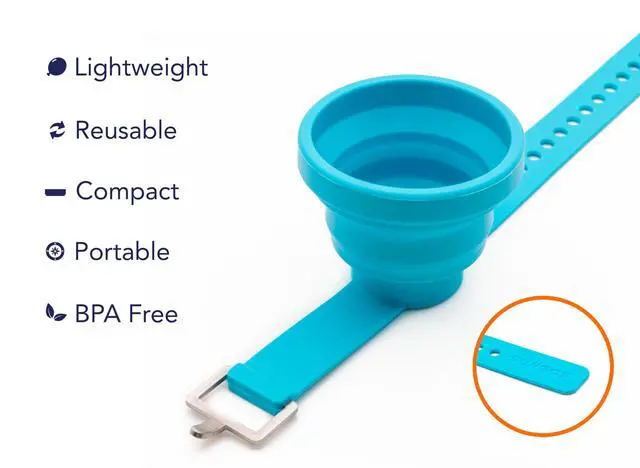 Alt view image 3 of 7 - Collapsible and Portable Shot Ski Kit - 4-pack w/ carrying pack. Silicone cups with an adjustable strap that turn any object into a "shot ski"