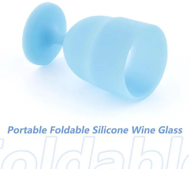 Alt view image 7 of 7 - Portable Collapsible Silicone Wine Glasses Travel Camp Wine Glasses for Picnic Indoor Outdoor, Reusable, Capacity 6.76 Oz