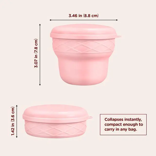 Alt view image 3 of 6 - Silicone Collapsible Travel Cup with Lid, 7oz/200ml BPA-Free, Portable for Travel, Business Trip, Camping, Hiking, Picnic, RV & Backyard Party (Yellow)