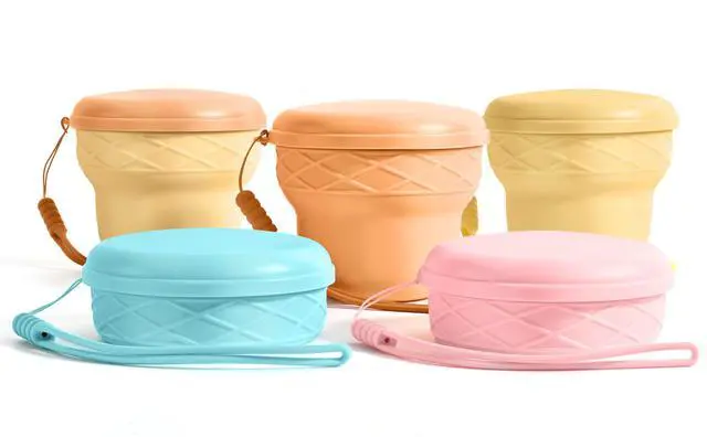 Alt view image 6 of 6 - Silicone Collapsible Travel Cup with Lid, 7oz/200ml BPA-Free, Portable for Travel, Business Trip, Camping, Hiking, Picnic, RV & Backyard Party (Yellow)