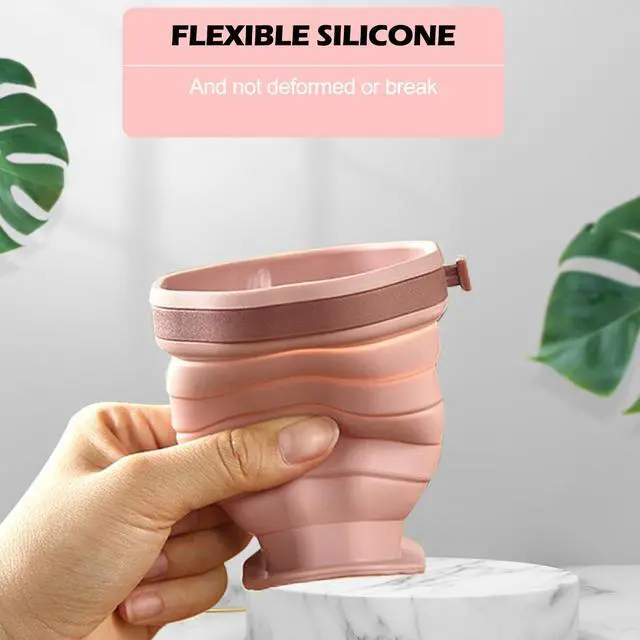 Alt view image 7 of 7 - foldable silicone cups, foldable travel cups with plastic lids, reusable portable cup set suitable for camping and hiking