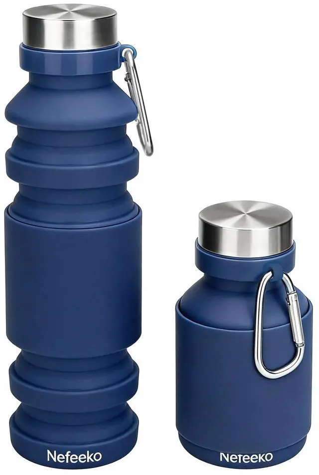 Main image of Collapsible Water Bottle, Reuseable BPA Free Silicone Water Bottles