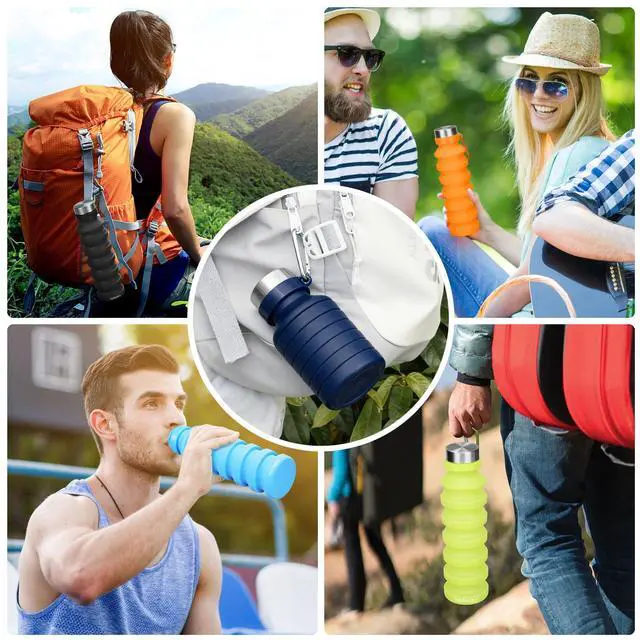 Alt view image 3 of 7 - Collapsible Water Bottle, Reuseable BPA Free Silicone Water Bottles