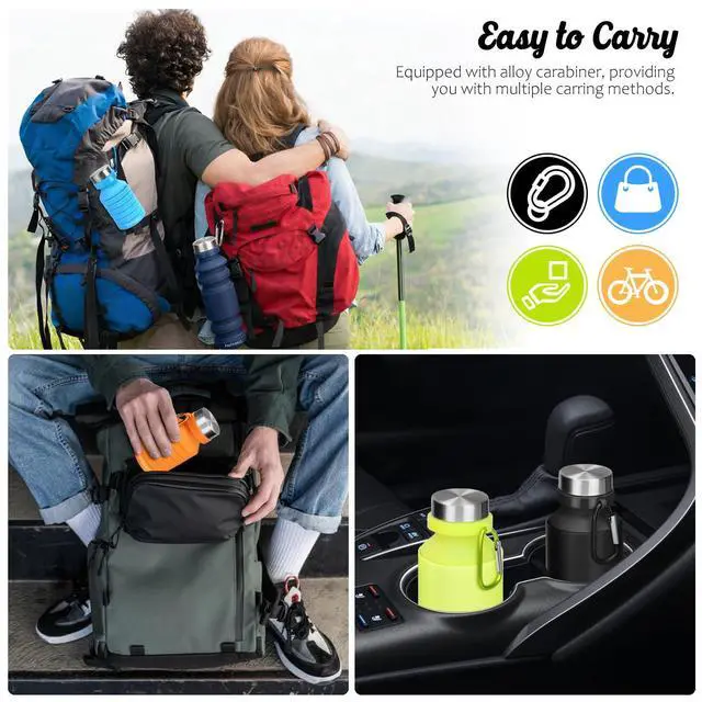 Alt view image 7 of 7 - Collapsible Water Bottle, Reuseable BPA Free Silicone Water Bottles