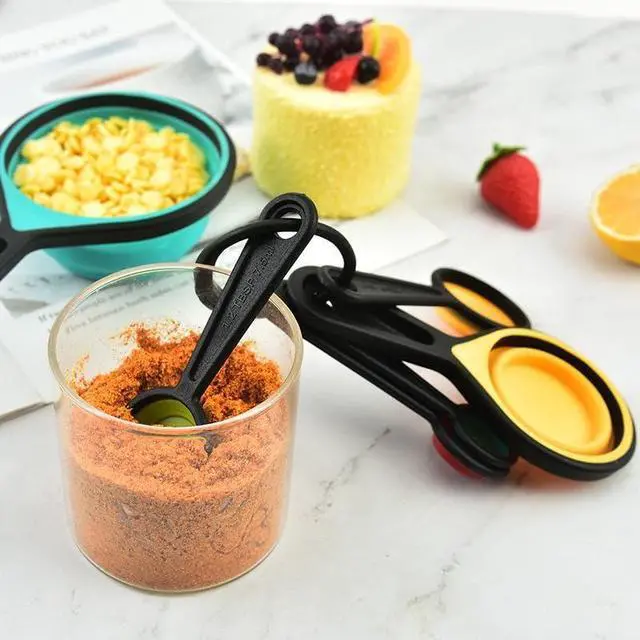 Alt view image 2 of 6 - Collapsible Silicone Measuring Cups and Spoons Set