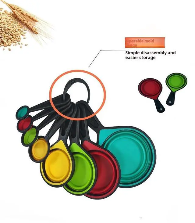 Alt view image 5 of 6 - Collapsible Silicone Measuring Cups and Spoons Set