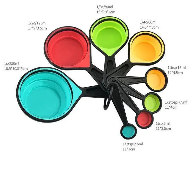 Alt view image 6 of 6 - Collapsible Silicone Measuring Cups and Spoons Set