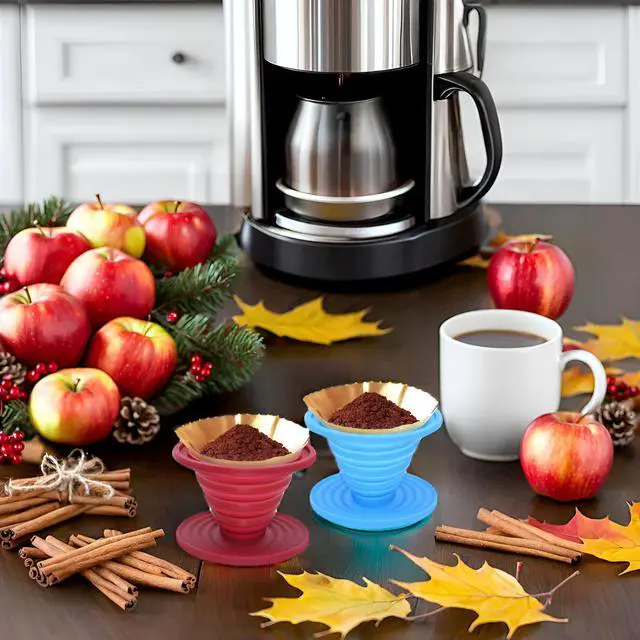 Alt view image 4 of 7 - 2 Pcs Collapsible Pour Over Coffee Dripper,Reusable Silicone Coffee Filter Holder,Food Grade Silicone,Suitable For Camping,Picnic,Party,Traveling,Office(Blue + Red)