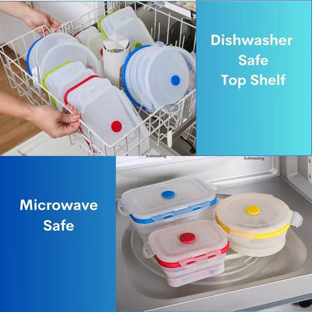 Alt view image 4 of 7 - Collapsible Food Storage Containers, 5 Piece, 12-40 oz