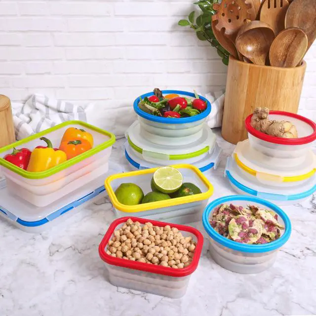 Alt view image 7 of 7 - Collapsible Food Storage Containers, 5 Piece, 12-40 oz