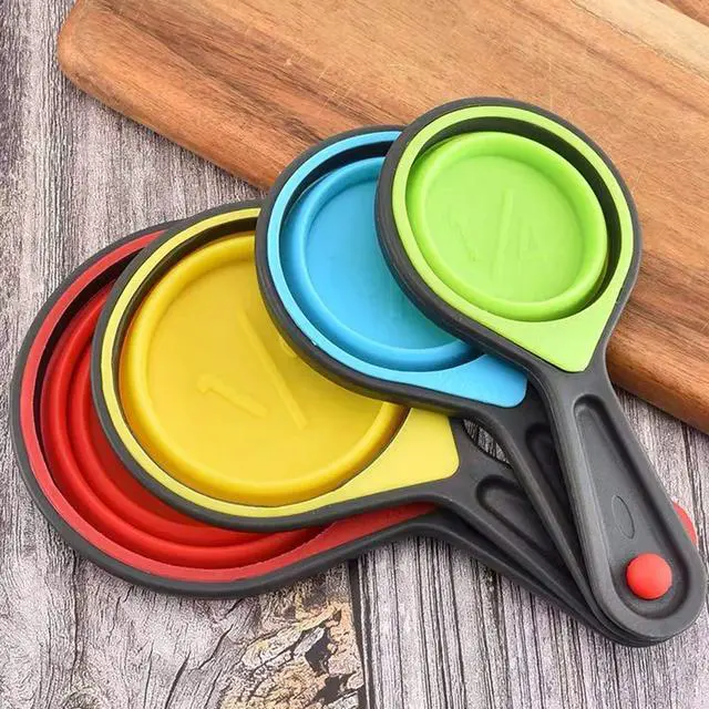 Alt view image 7 of 7 - Collapsible Measuring Cups and Spoons, Portable Measuring CupFood Grade Silicone for Liquid & Dry Measuring, 8 Piece Kitchen Measuring Tool