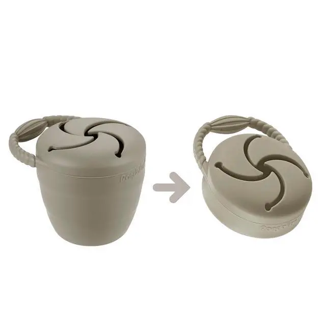 Alt view image 4 of 7 - Silicone Snack Containers, Collapsible Toddler Snack Cups Spill Proof Food Catcher for Toddler Baby, Pack of 2 (Light Tan/Walnut)