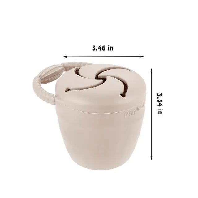 Alt view image 6 of 7 - Silicone Snack Containers, Collapsible Toddler Snack Cups Spill Proof Food Catcher for Toddler Baby, Pack of 2 (Light Tan/Walnut)