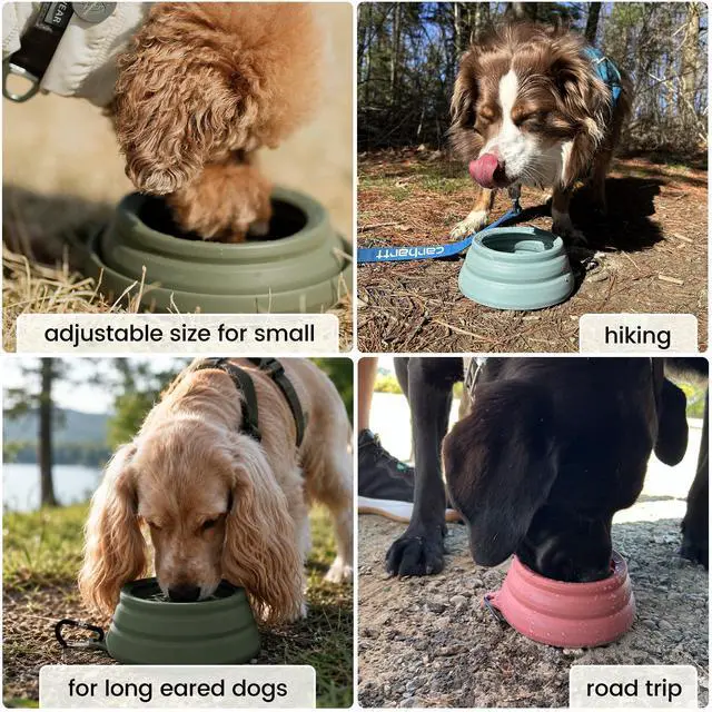 Alt view image 4 of 7 - Spill Proof Collapsible Dog Bowl, 24oz Portable Dog Water Bowl
