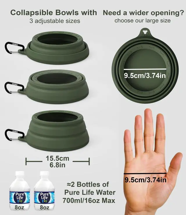 Alt view image 6 of 7 - Spill Proof Collapsible Dog Bowl, 24oz Portable Dog Water Bowl