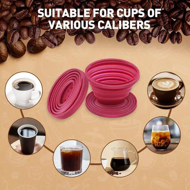 Alt view image 6 of 7 - Collapsible Pour Over Coffee Dripper, Silicone Filter Holder