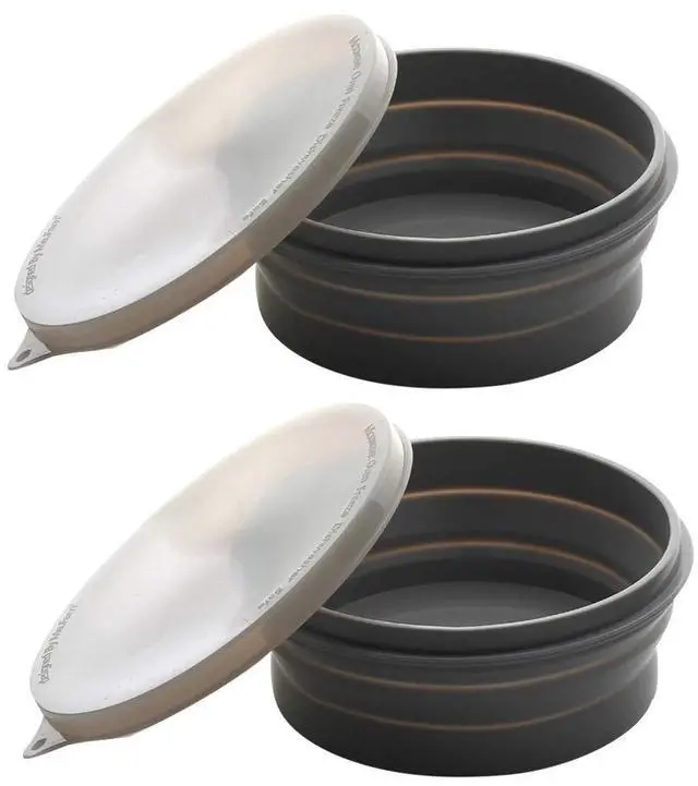 Main image of Silicone Collapsible Bowls - Silicone Folding Travel Bowl with Lids - Expandable Food Storage Containers Set - Portable
