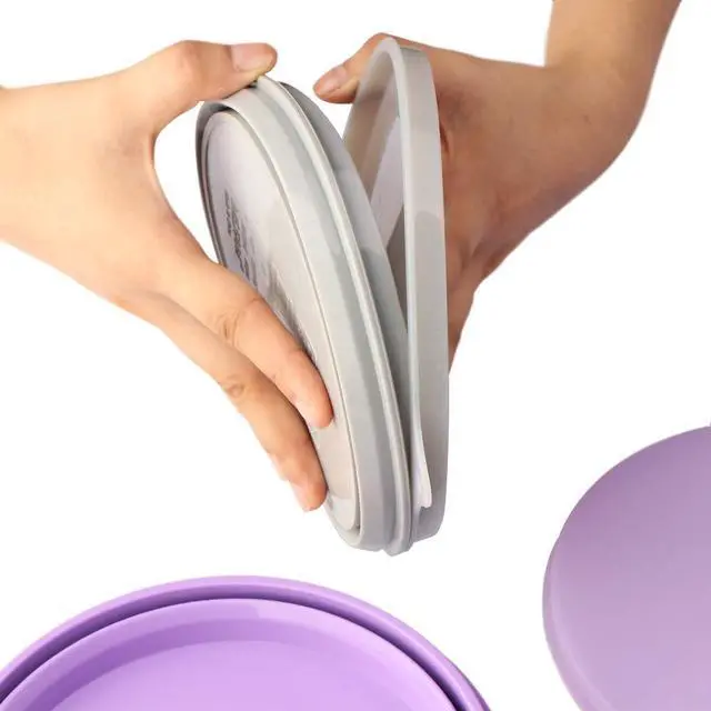 Alt view image 6 of 7 - Silicone Collapsible Bowls - Silicone Folding Travel Bowl with Lids - Expandable Food Storage Containers Set - Portable