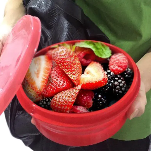 Alt view image 7 of 7 - Silicone Collapsible Bowls - Silicone Folding Travel Bowl with Lids - Expandable Food Storage Containers Set - Portable