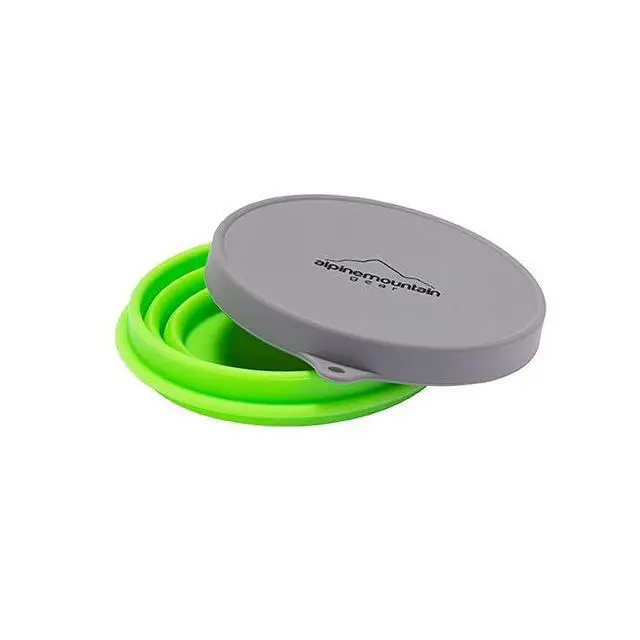 Alt view image 6 of 6 - Collapsible Silicone Bowl with Lid for Camping and Backpacking - Camping Dishware Gear Essentials in Small/Medium/Large (Made by Caddis Sports) (Medium (Green))
