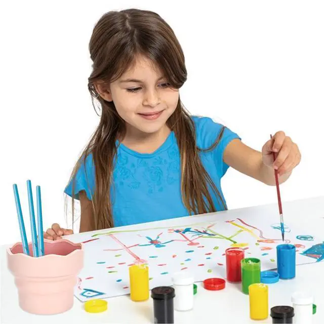 Alt view image 4 of 7 - 2 Pcs Collapsible Silicone Paint Brush Washers for Watercolor & Oil Paint