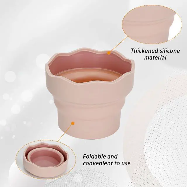 Alt view image 6 of 7 - 2 Pcs Collapsible Silicone Paint Brush Washers for Watercolor & Oil Paint