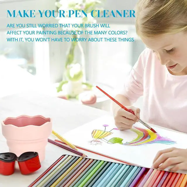 Alt view image 5 of 7 - 2 Pcs Collapsible Silicone Paint Brush Washers for Watercolor & Oil Paint