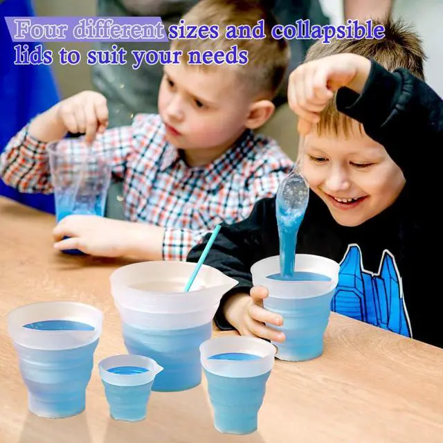 Alt view image 5 of 7 - Silicone Resin Measure Cups Graduated Silicone Measuring Collapsible Silicone Measuring Cups,50ml/100/250ml/500ml Silicon Mixing Cups, for Epoxy Molds,Tumbler Making,Paint Making