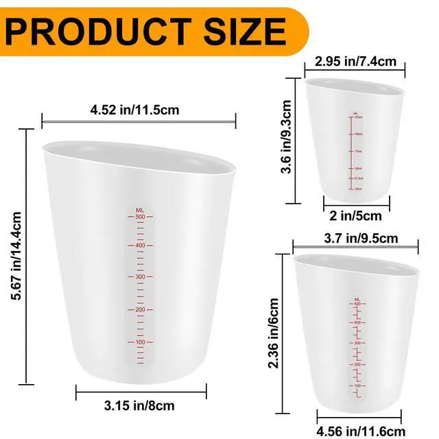 Alt view image 2 of 7 - Silicone Measuring Cups Flexible Chocolate Melting Cup